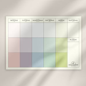 Weekly Planner Sheet | Color blocking