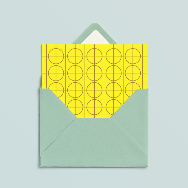 Folded Card | Solid Grid Yellow