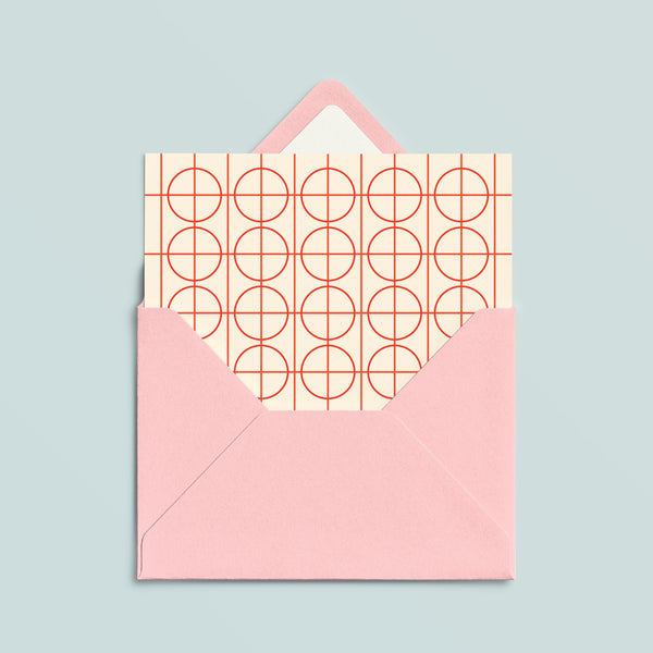 Folded Card | Solid Grid Nude