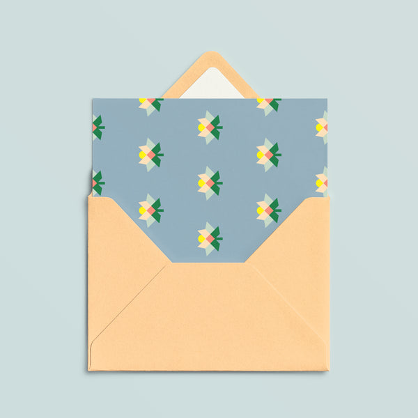 Folded Card | Patch Flowers Grey