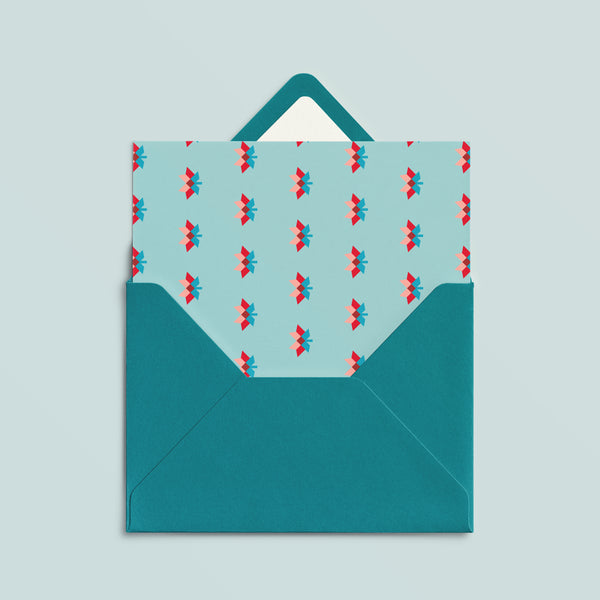 Folded Card | Patch Mini Leaves Dusty Blue