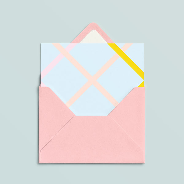 Folded Card | Ribbon Grid Ice