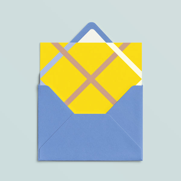 Folded Card | Ribbon Grid Yellow