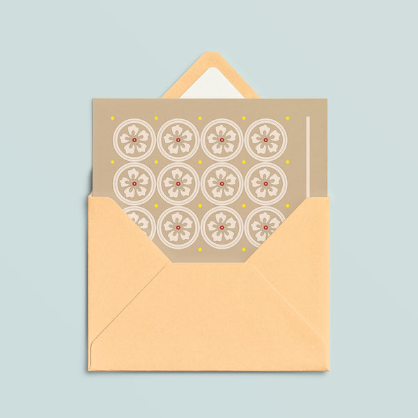 Folded Card | Vintage Flower Latte