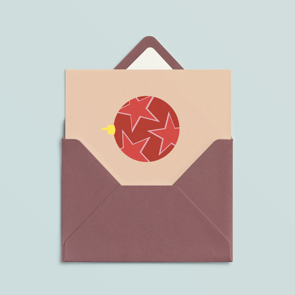 Folded Card | Xmas Ball Stars Mocca