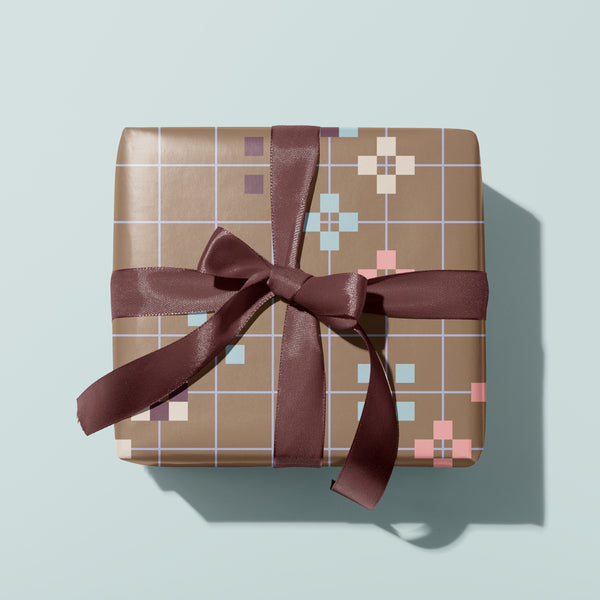 Gift Wrap | Blossom blocks Mocca