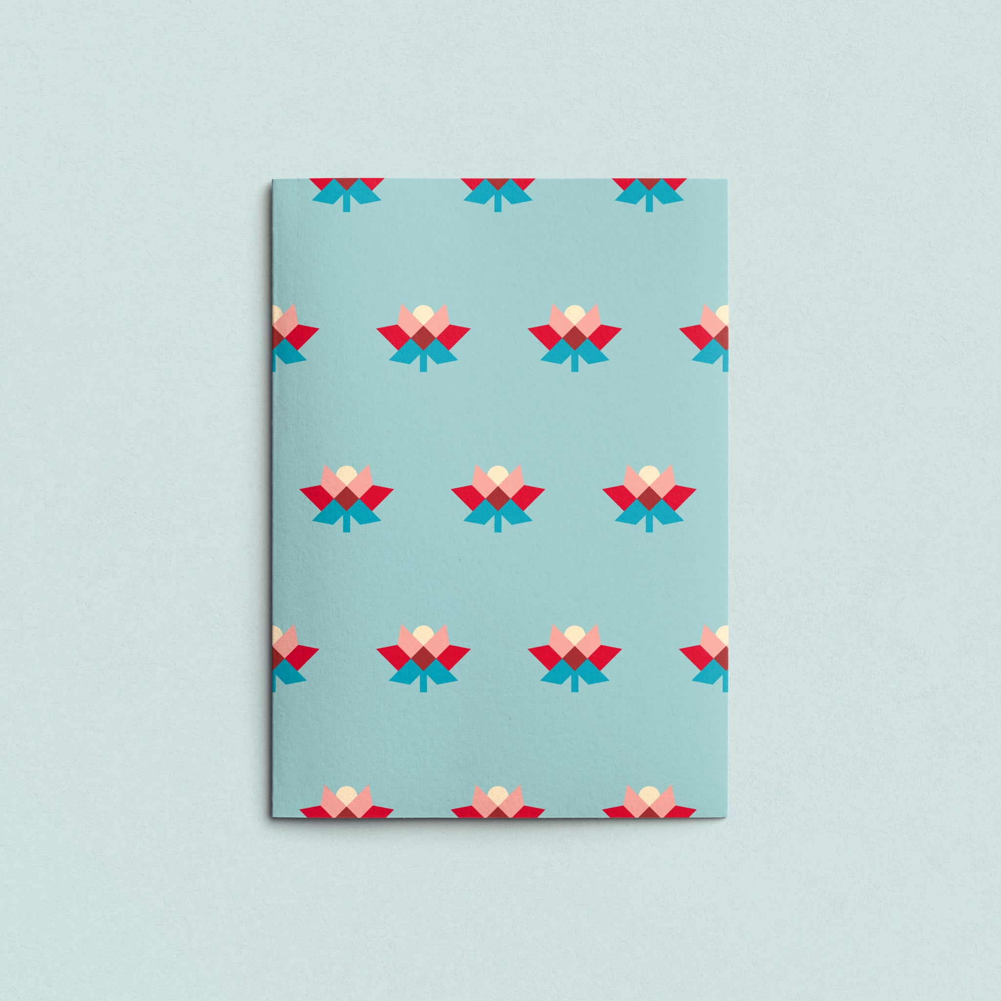 Folded Card | Patch Flowers Dusty Blue