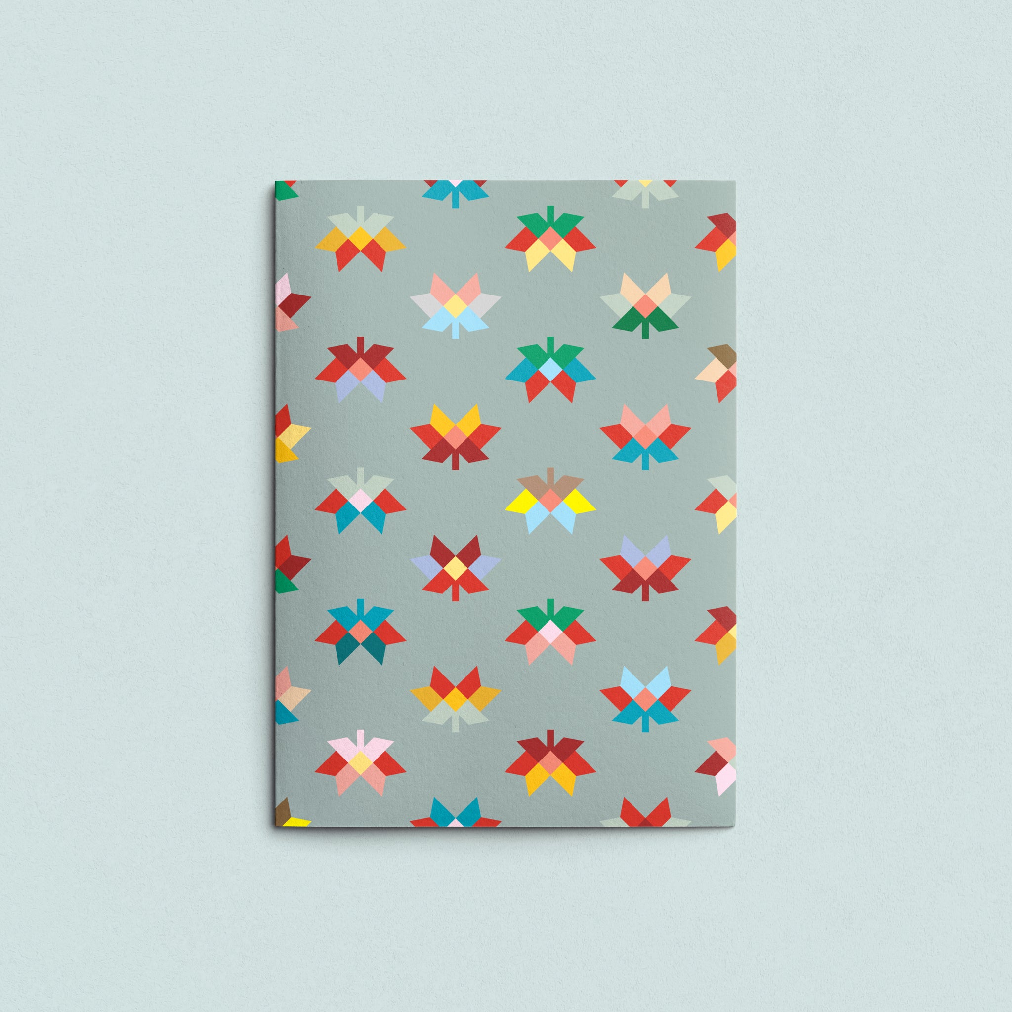 Folded Card | Patch Leaves Grey