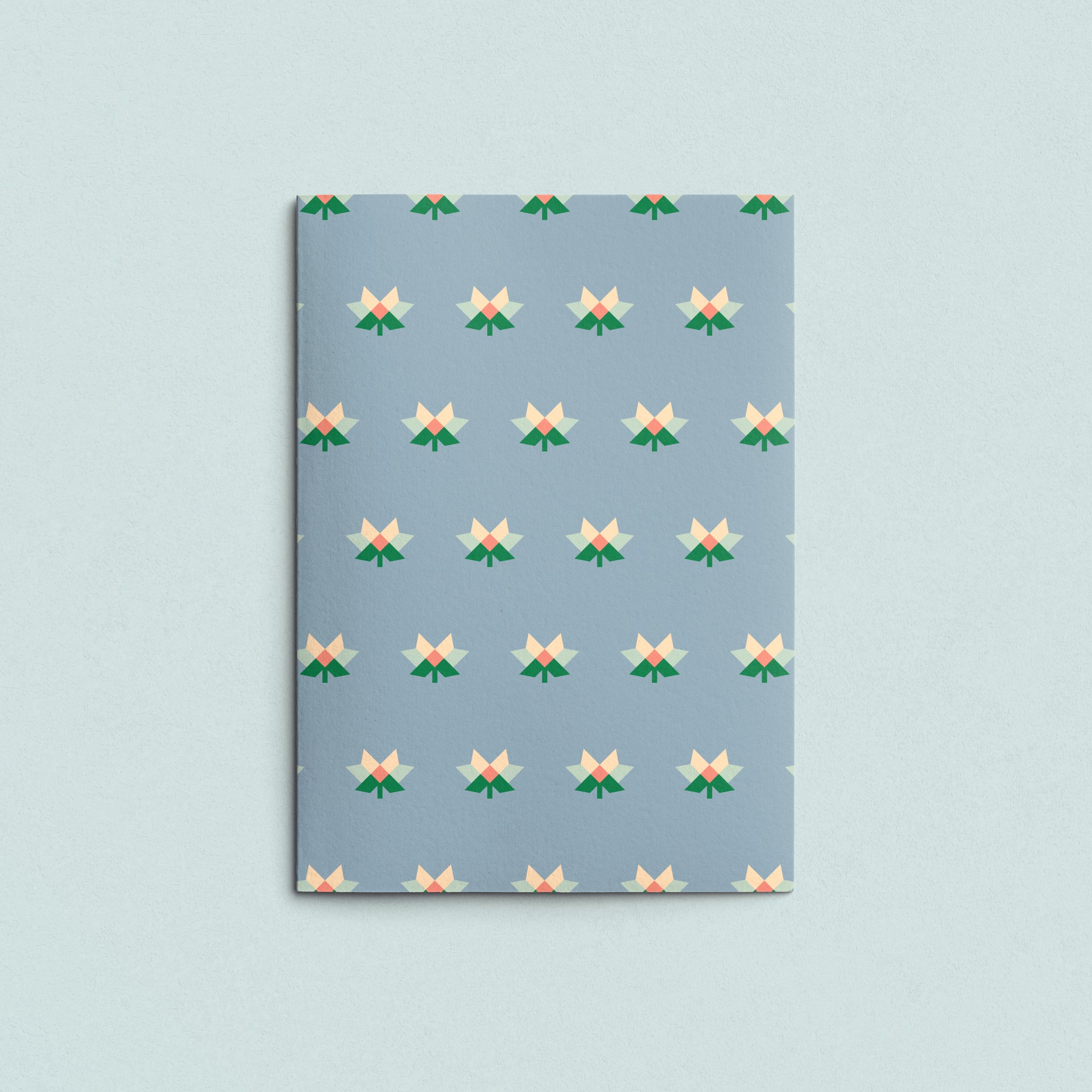 Folded Card | Patch Mini Leaves Grey