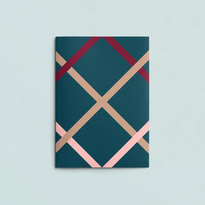 Folded Card | Ribbon Grid Teal