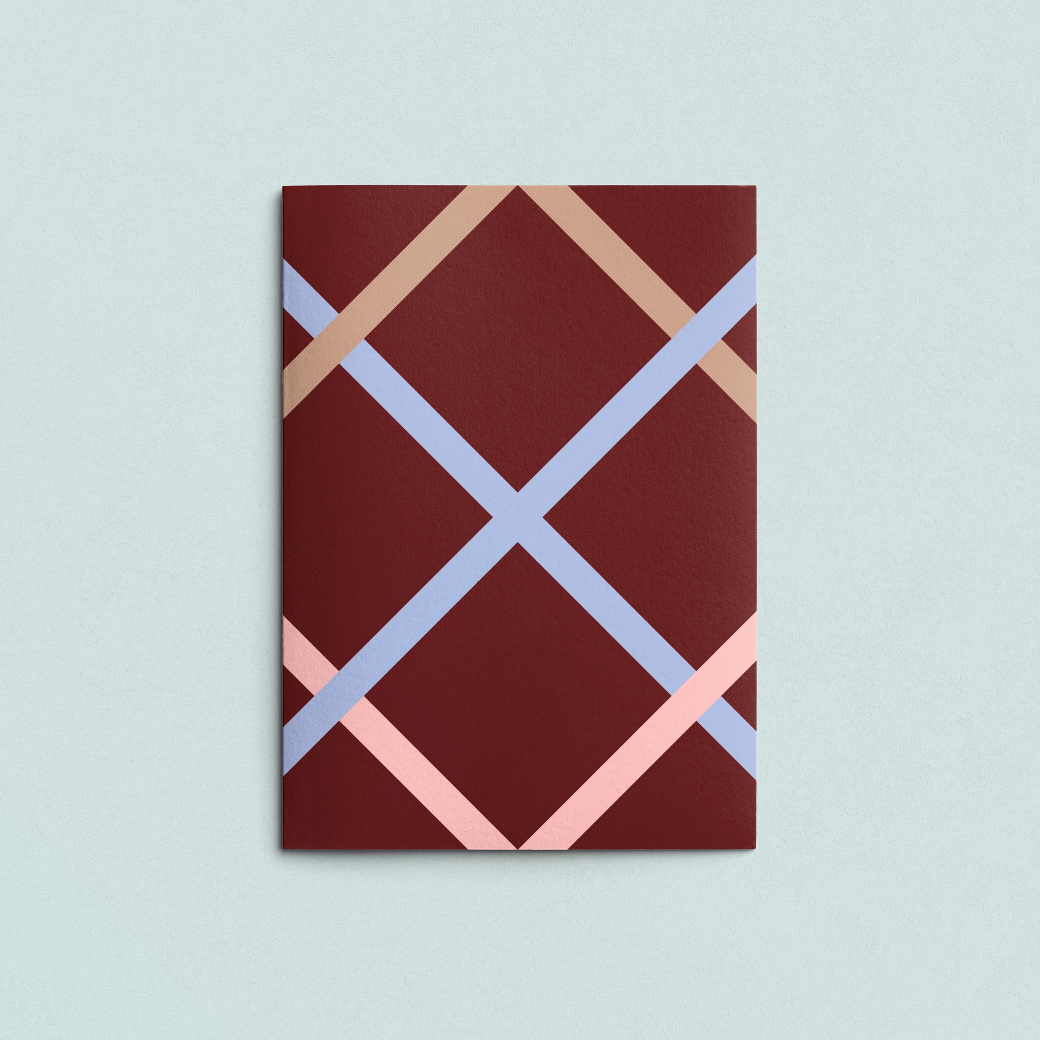 Folded Card | Ribbon Grid Wine