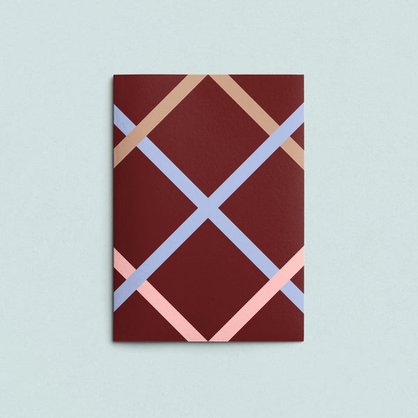 Folded Card | Ribbon Grid Wine