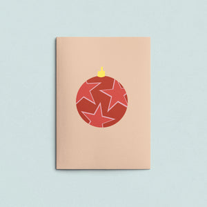 Folded Card | Xmas Ball Stars Mocca