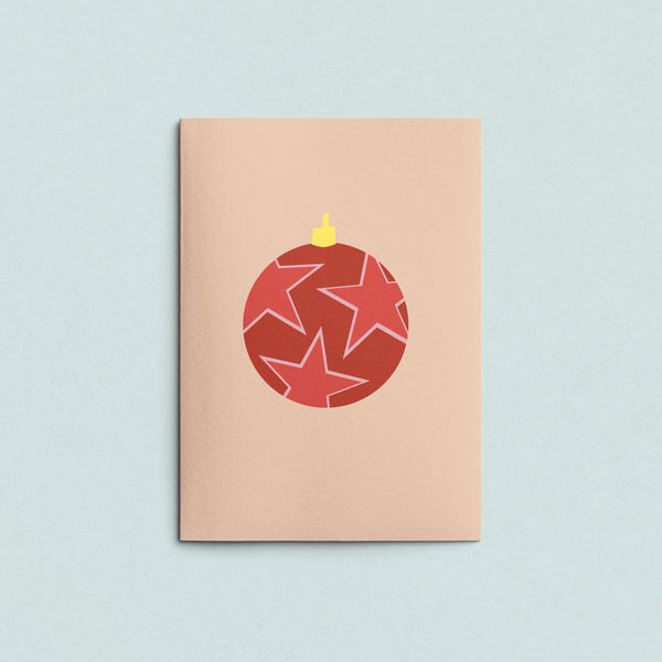 Folded Card | Xmas Ball Stars Mocca