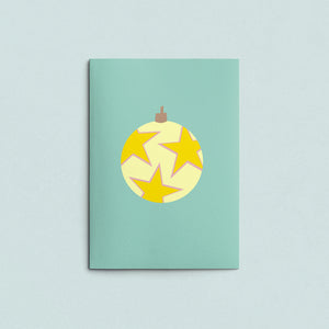 Folded Card | Xmas Ball Stars Turquoise