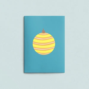 Folded Card | Xmas Ball Stripe Petrol